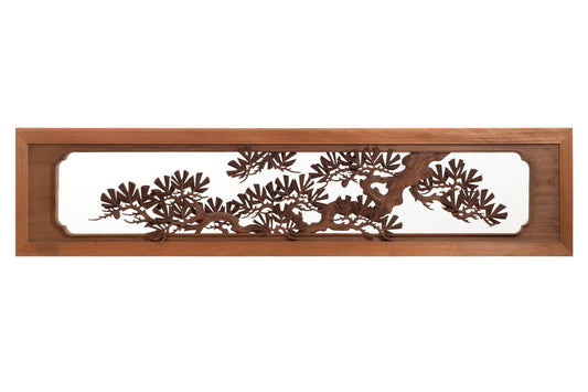 Pine & Crane: Antique Paired Ranma Transoms (長寿松鶴図)