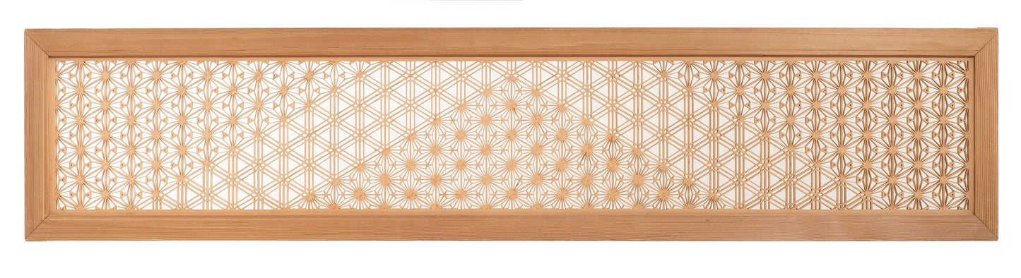 Kumiko Lattice with Stained-Glass Inserts: Asanoha Pattern (麻の葉組子)