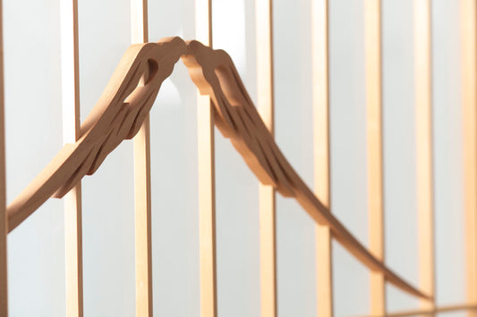 Japanese Stained-Glass Fusuma Painting: Bountiful Sea beneath Mount Fuji